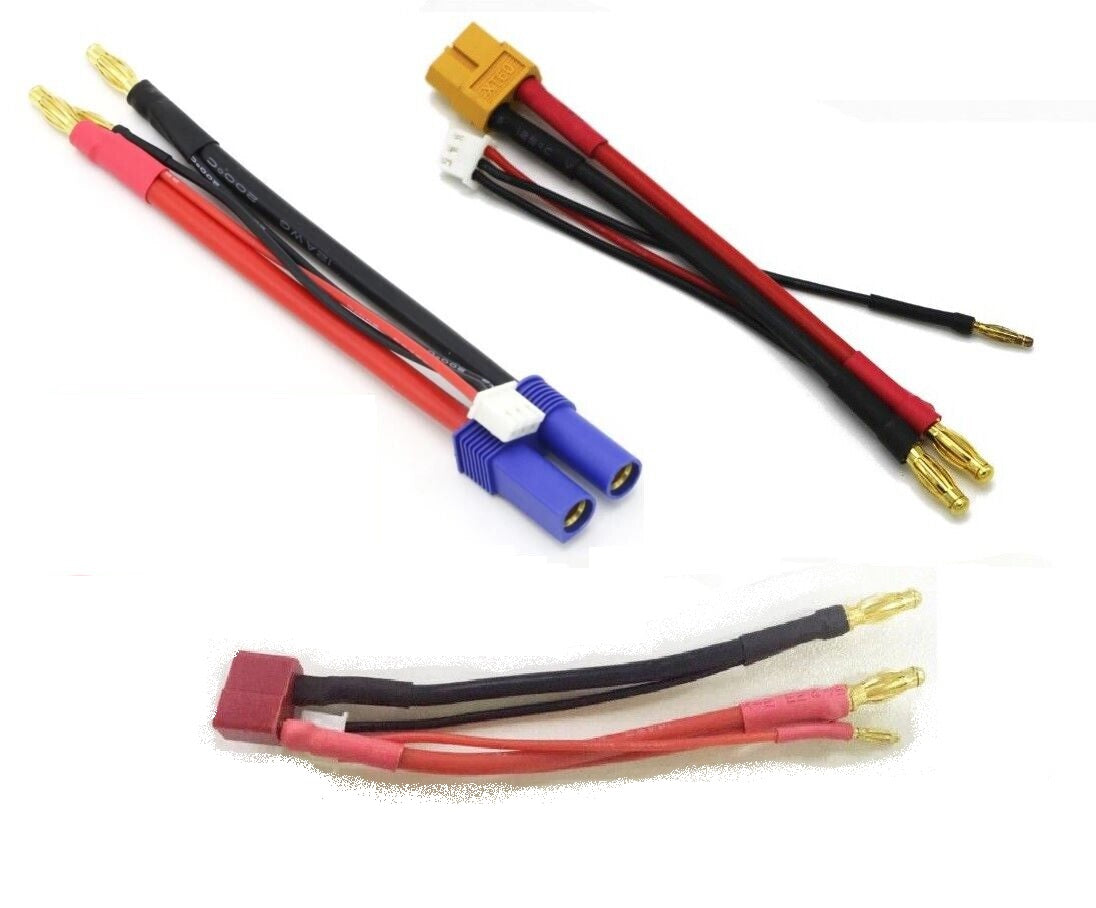 4mm Bullet Banana to Deans/XT60/EC5 LiPo Battery Lead Wire & JST-XH Balance