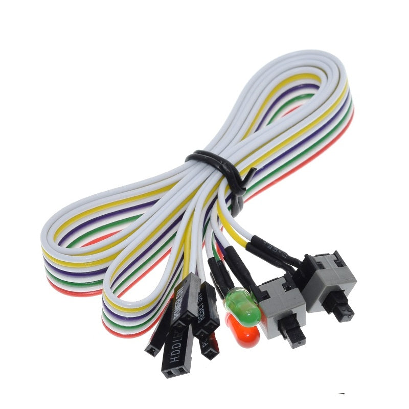 65CM Slim PC Computer Motherboard Cable with LED Light Power Reset Switch