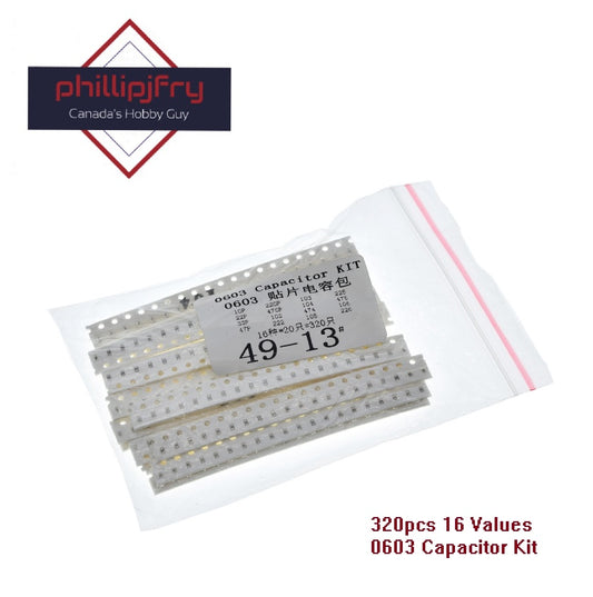 320pcs 0603 SMD Capacitor assorted kit 16 values * 20pcs
