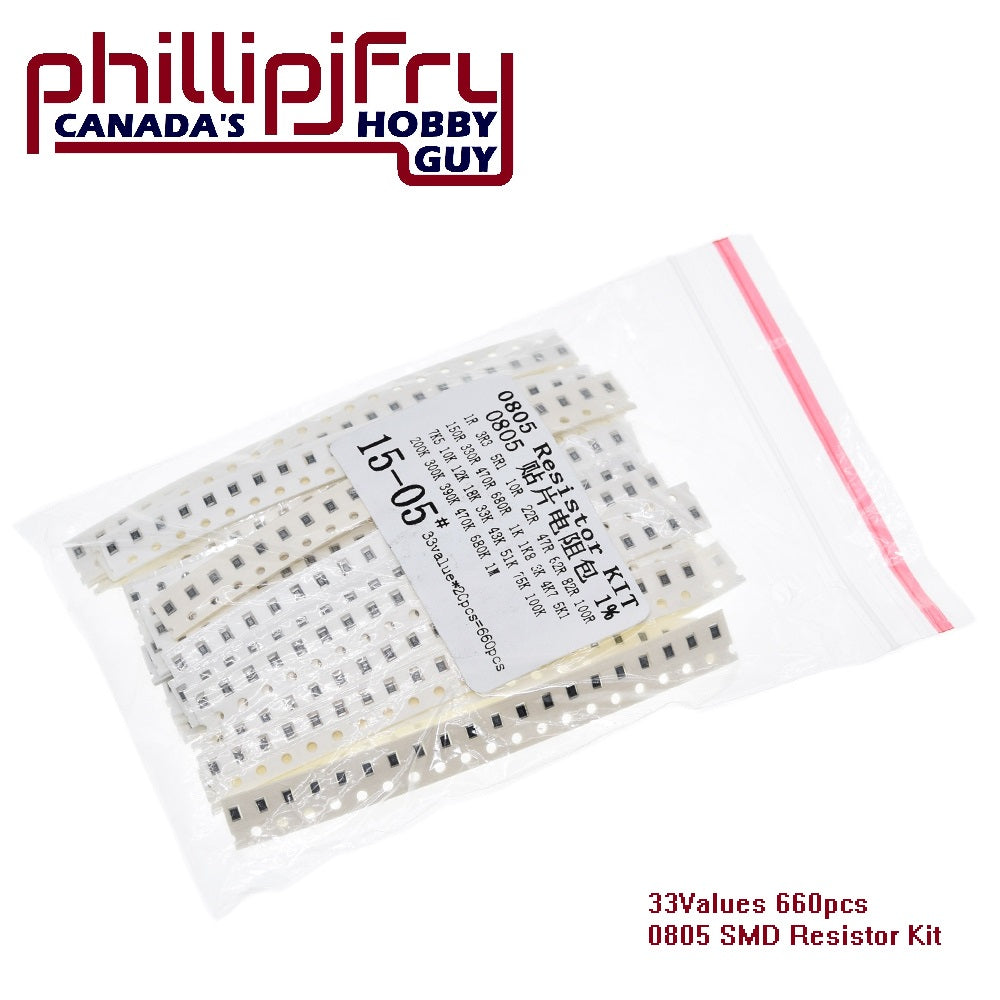 660pcs 0805 SMD Resistor Kit Assorted Kit 1ohm-1M ohm 1% 33values X 20pcs