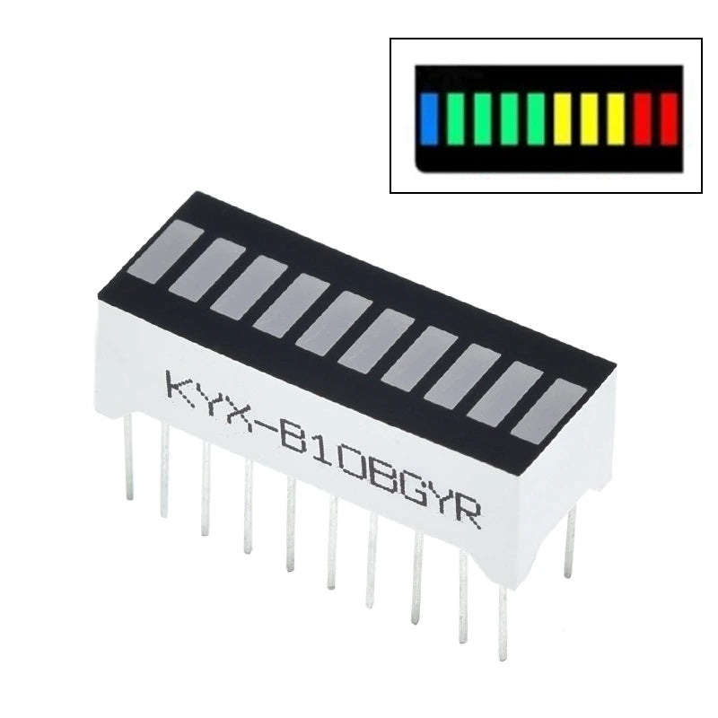10 Grid Digital Segment LED light bar. Ultra Bright Multi-color.