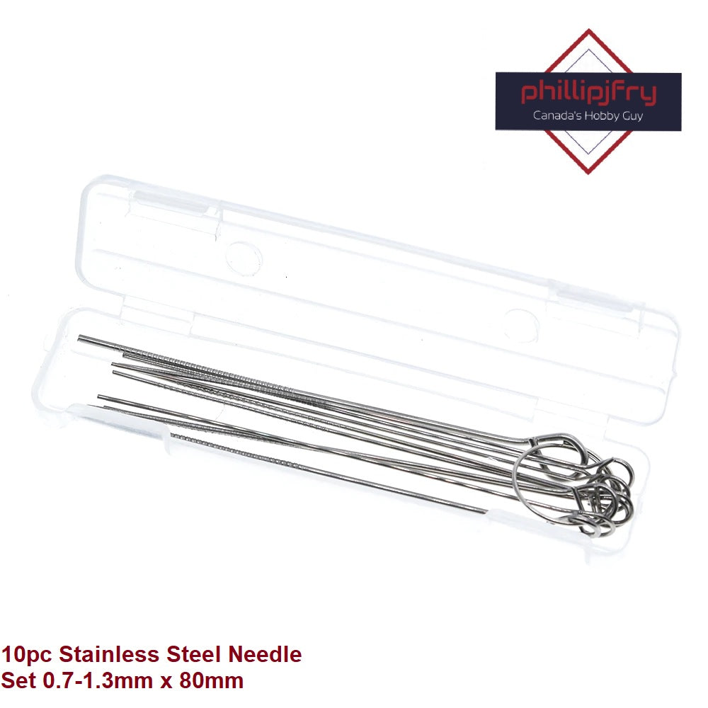 10pc Set Stainless Steel Needle Set Through Hole Needle Desoldering Tool 80mm 0.7-1.3mm