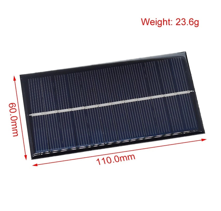 6V 160mA 0.96W Polycrystalline Solar Panel 110X60MM