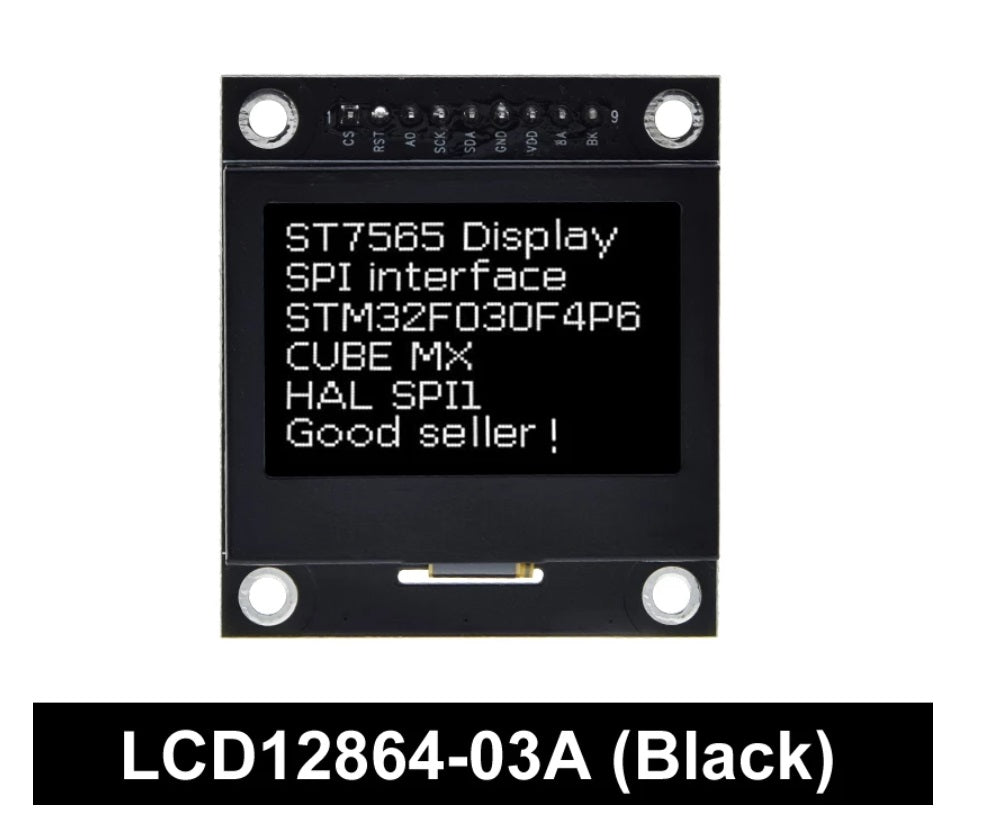 12864 Serial SPI Graphic COG LCD Module Display Screen LCM w/ ST7565P