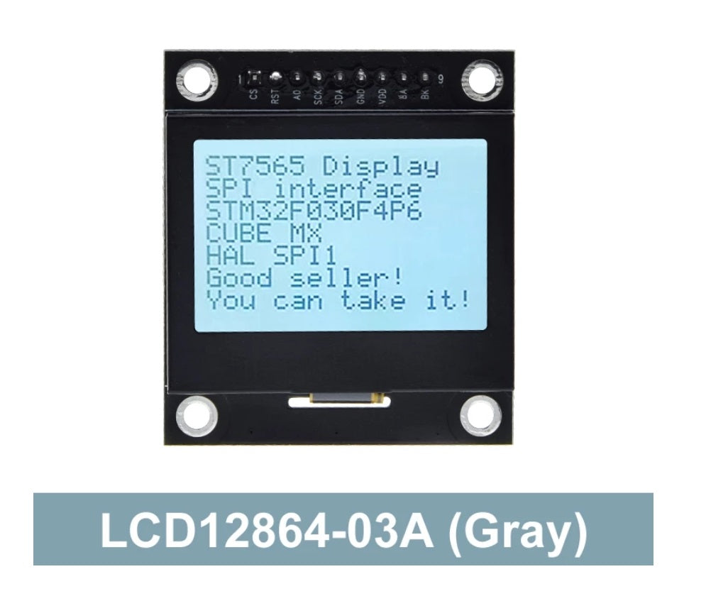 12864 Serial SPI Graphic COG LCD Module Display Screen LCM w/ ST7565P
