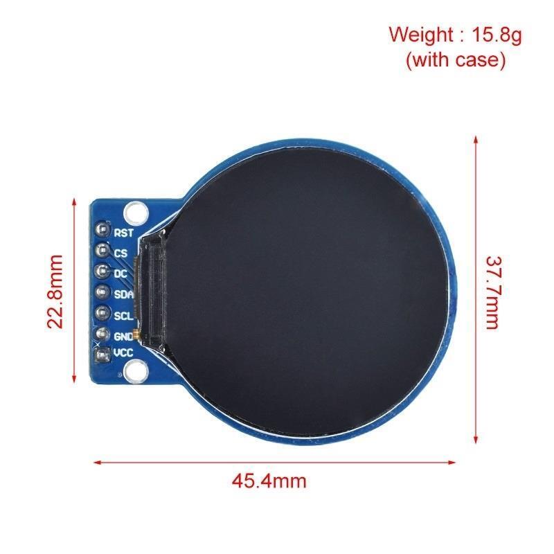 1.28" SPI IPS Full Color TFT LCD RGB Round Screen 240*240 GC9A01