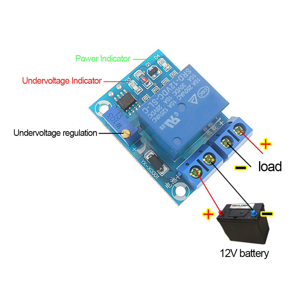 DC 12V Battery Under-voltage Low Voltage Cut off Recovery Protection Module Board