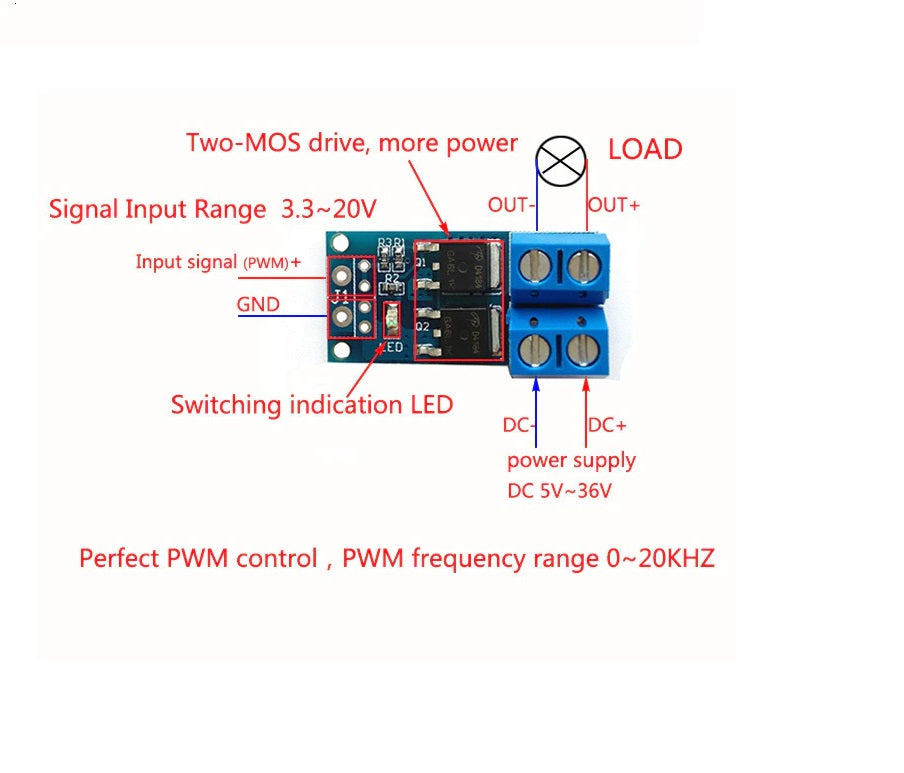 15A 400W MOS FET Trigger Switch Drive Module PWM Regulator Control Current Panel