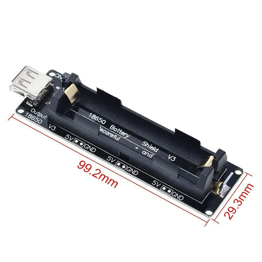 18650 Battery Charge Shield Board Micro USB Port Type-A USB 0.5A 5V 3.3V