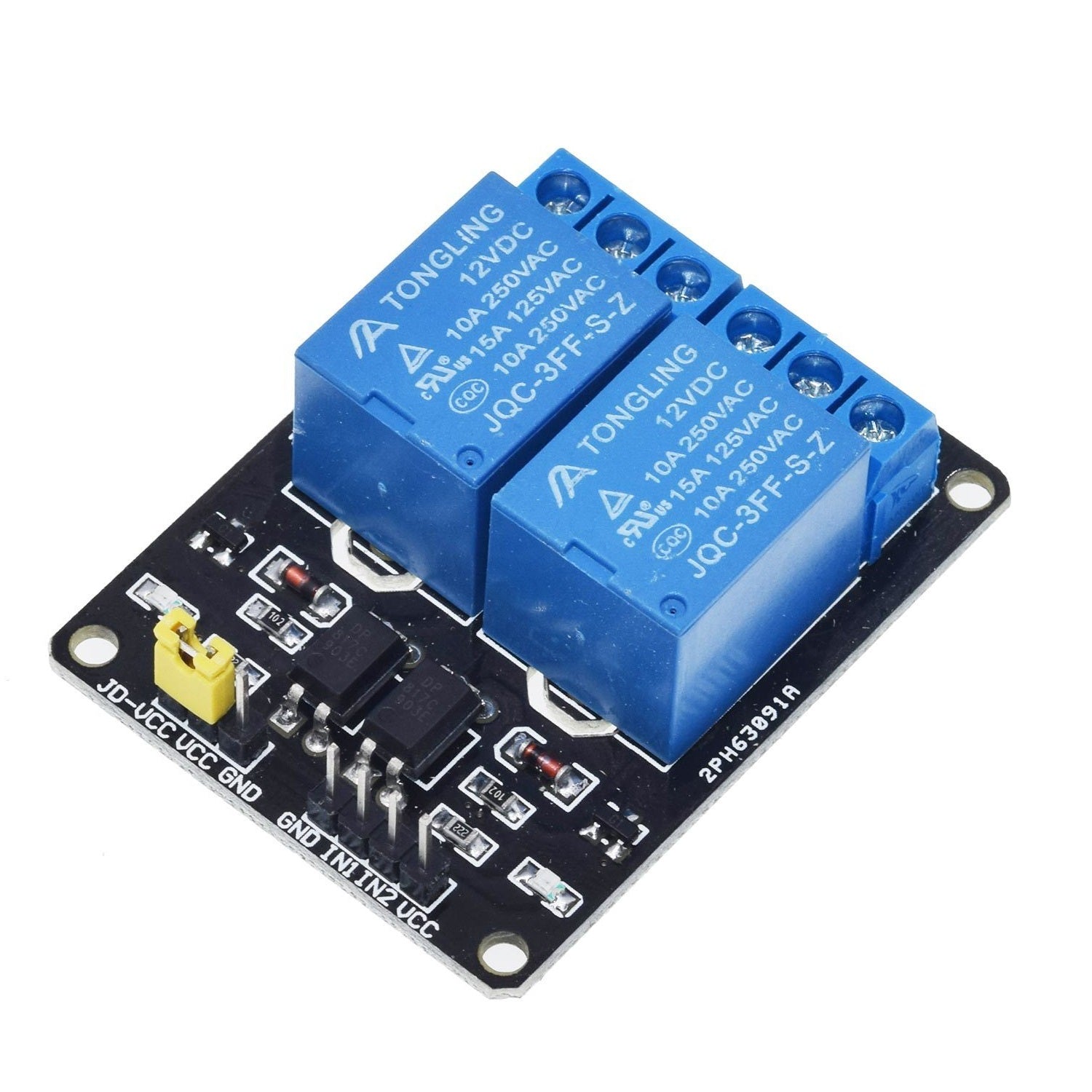 2 Channel Relay Module 5V/12V With Optocoupler PIC AVR DSP ARM For Ard ...