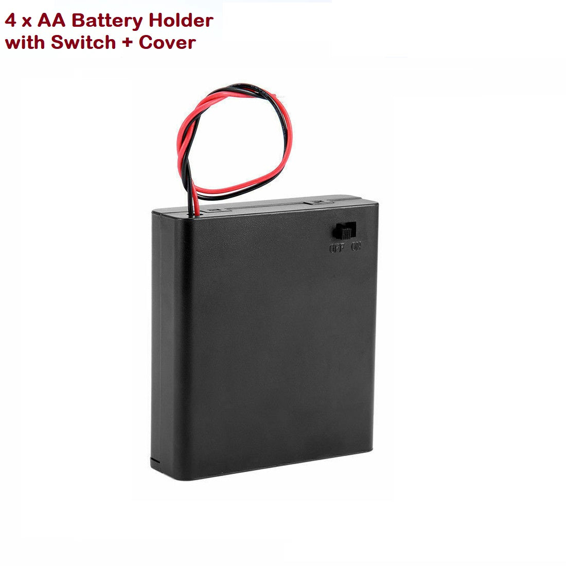4 x AA 6V Battery Holder Storage Case Wired ON/OFF Switch w Cover