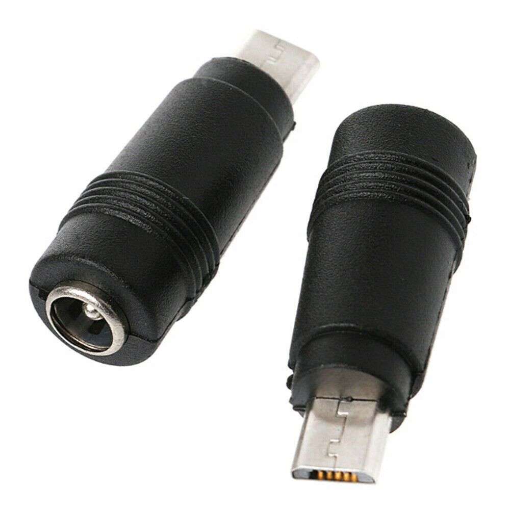 2pcs DC 5.5*2.1mm female jack plug to micro USB 5pin Male