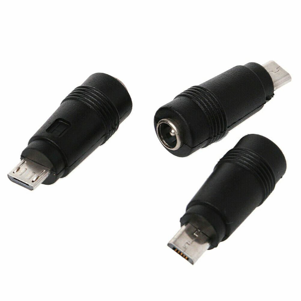 2pcs DC 5.5*2.1mm female jack plug to micro USB 5pin Male