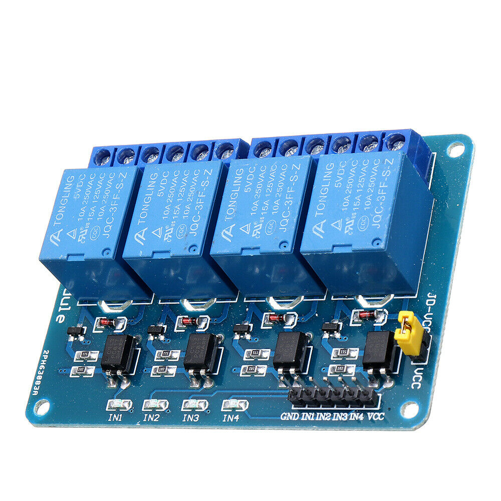 5V Four 4 Channel Relay Module Shield With Optocoupler Low Level Trigger