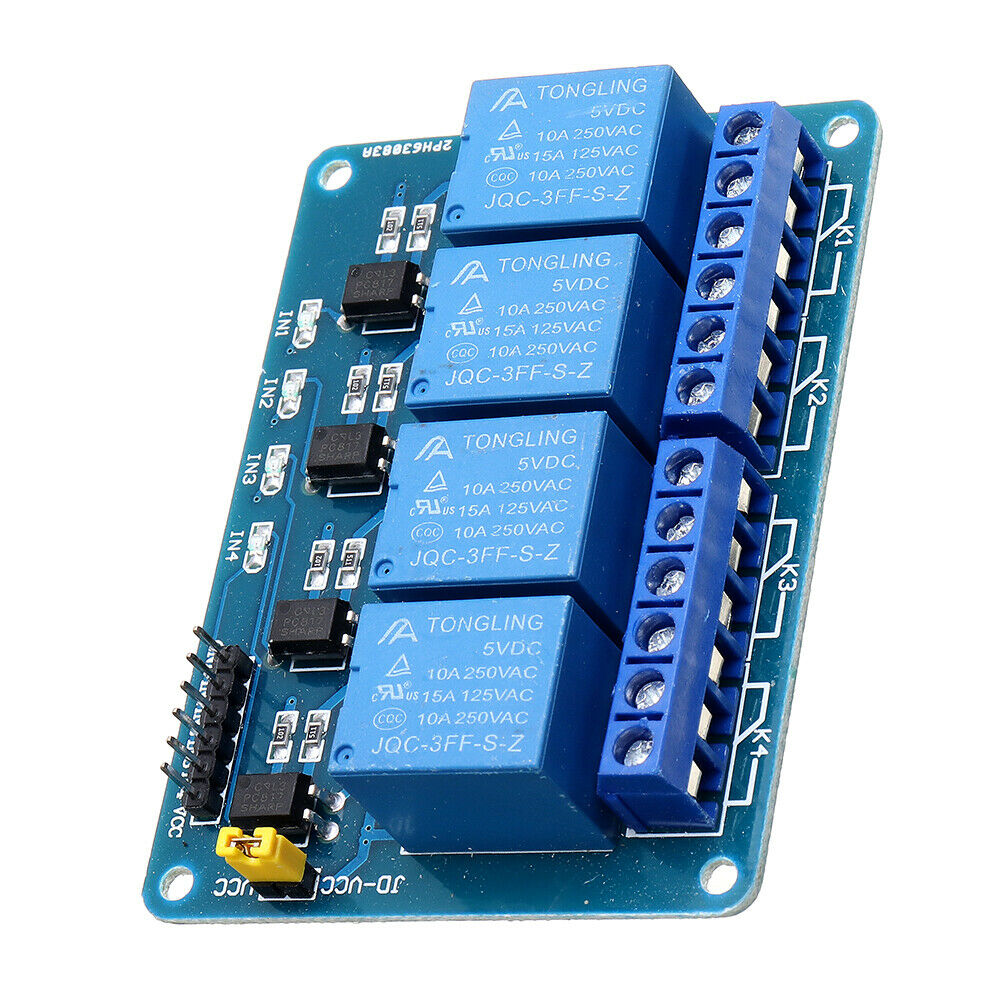 5V Four 4 Channel Relay Module Shield With Optocoupler Low Level Trigger