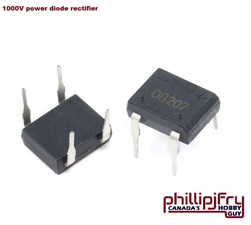 DB207 DIP-4 DB207S 2A 1000V power diode rectifier. (10 pack)