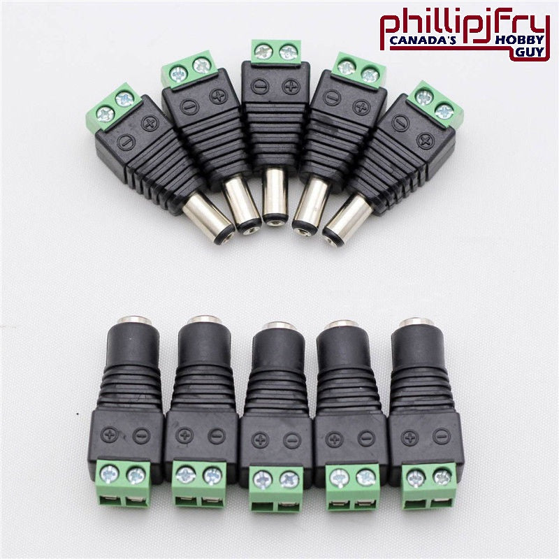 Male/Female DC Power Jack Connector Adapter Plug 2.1 x 5.5mm For CCTV
