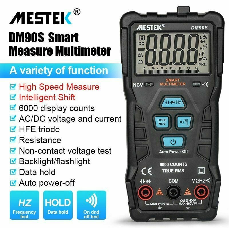DM90S Mestek 6000 Counts Digital Multimeter Voltage Capacitance Meter