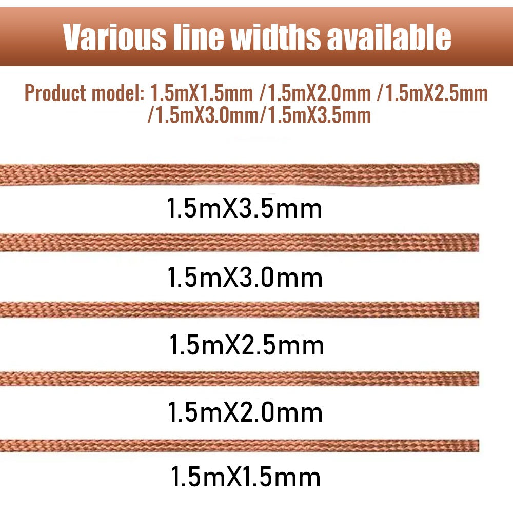 Desoldering Mesh Braid Copper Welding Point Solder Remover 1.5M x 1.5-3.5mm