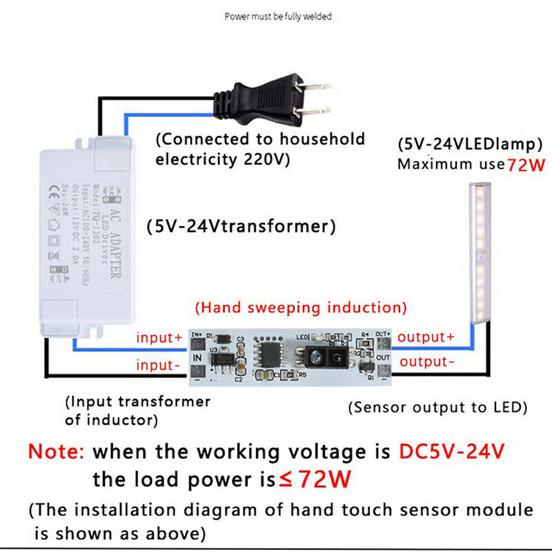 XK-GK-4010A Hand Sweep Switch Module 5V-24V Short Distance IR LED LC V2