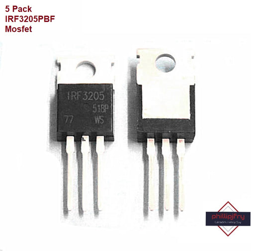IRF3205 IR MOSFET N-CHANNEL 55V/110A TO-220 Power Transistor (5 Pack)