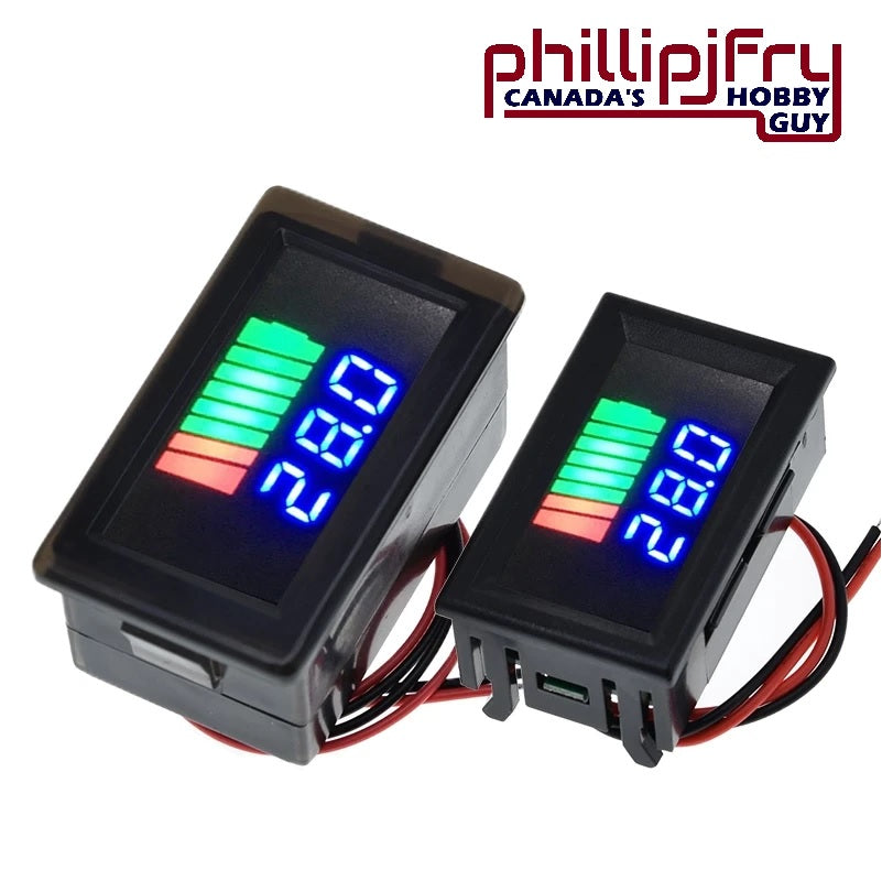 12V-60V Car Battery Lithium Battery Capacity Meter Voltmeter with LED Display