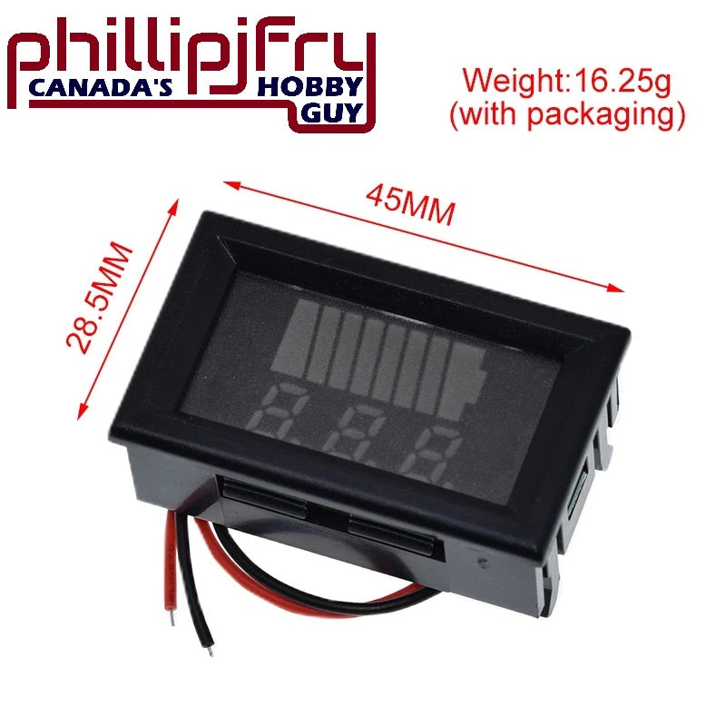 12V-60V Car Battery Lithium Battery Capacity Meter Voltmeter with LED Display