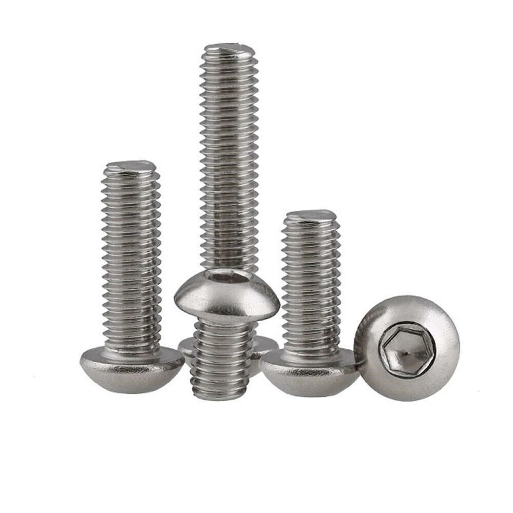 M4 A2 Stainless Steel Allen Hex Socket Button Head Screw Round Head ISO7380 (10 pack)