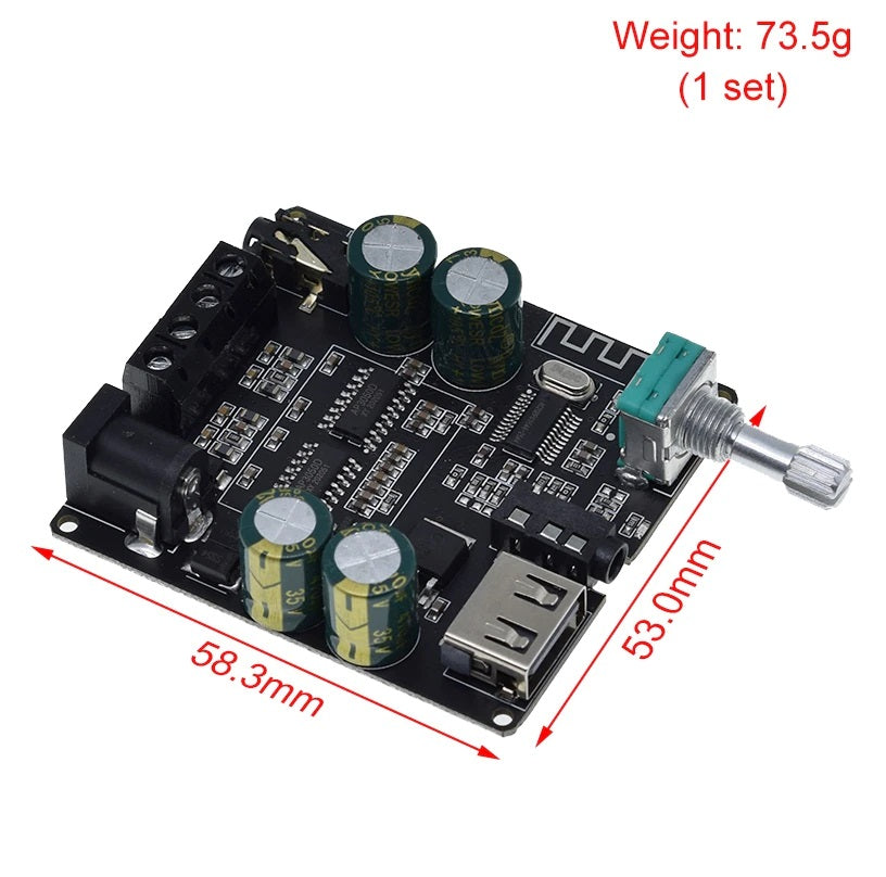 Bluetooth 5.0 2*100W AUX TPA3116 Digital Power Amplifier Board 2.0 CH Stereo