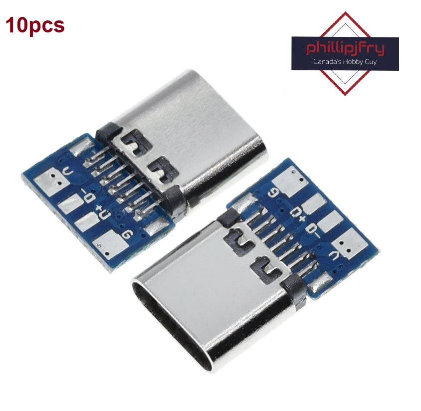 USB 3.1 Type C Connector 14 Pin Female Socket receptacle PCB (10 Pack)