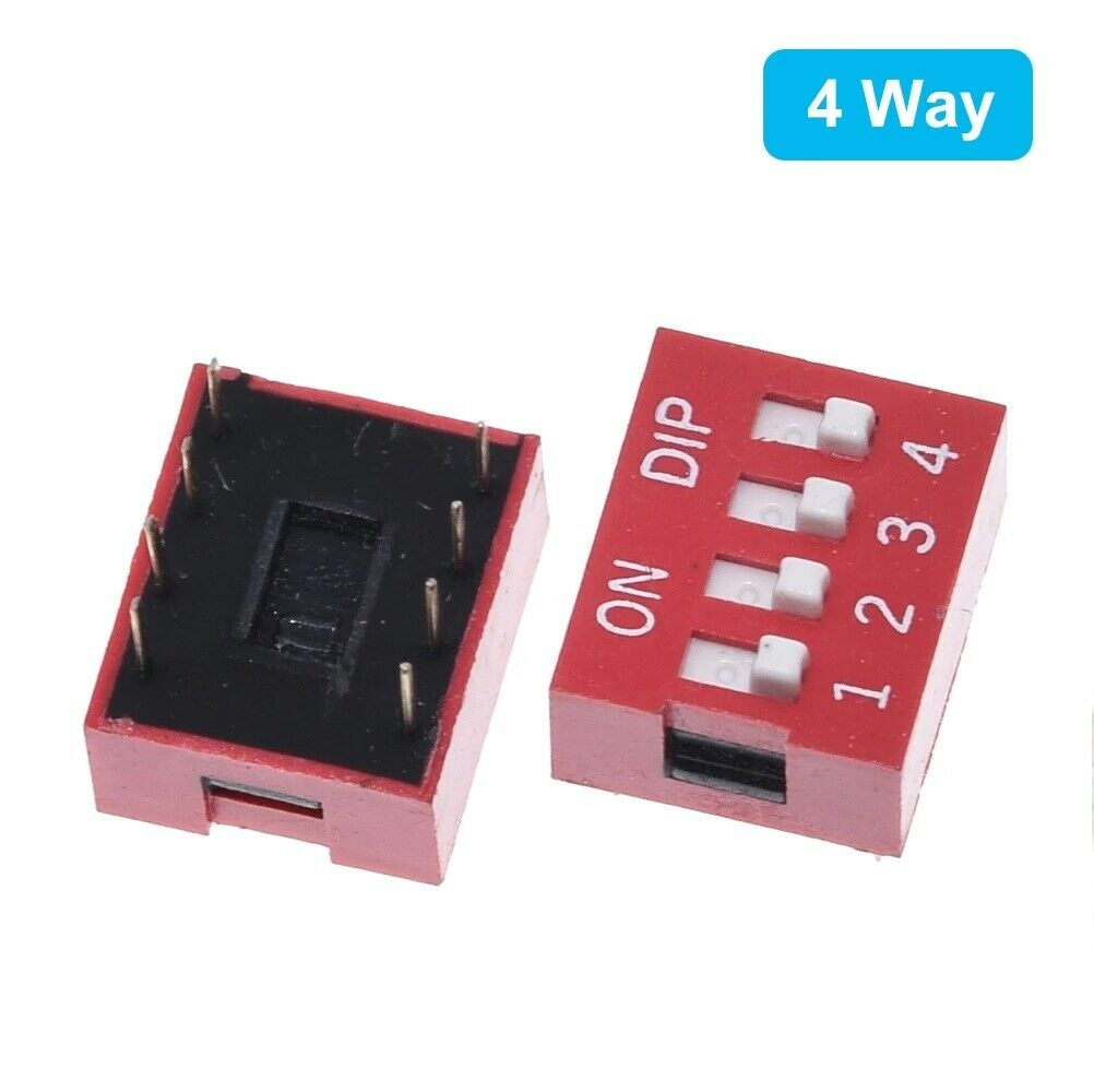 DIP Switch Slide Type 2.54mm Pitch Dual Row PCB Mounted SPST SMD Toggle (5 Pack)