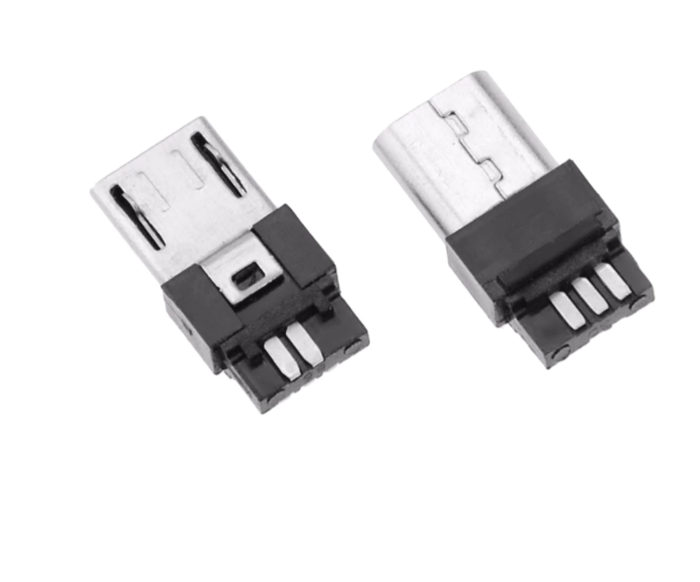 Black/White Micro USB 5Pin Male Plug Connector DIY (5 pack)