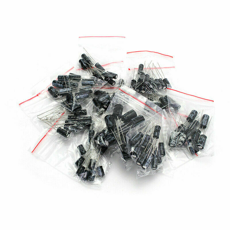12 Values 1uF-470uF Electrolytic Capacitors Assorted Kit Assortment Set (120pcs)