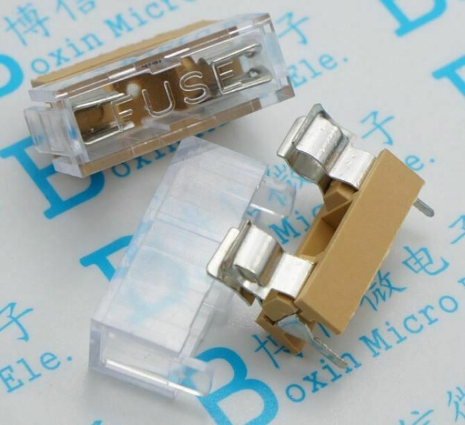 5*20mm glass fuse holder with transparent cover (4 Pack)