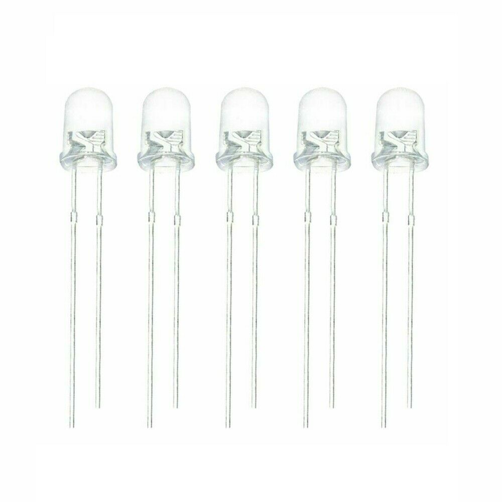 3mm Round Water Clear LED Diodes Light Kit. 5 Colors. 100pcs