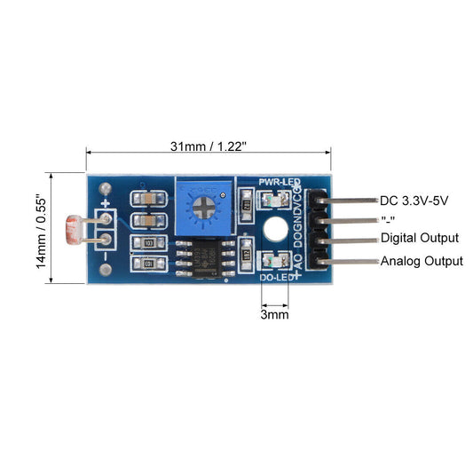 Light Intensity Sensor Photosensitive Resistor Module For Arduino