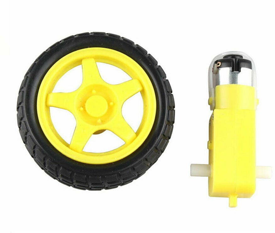 Car Robot Smart Plastic Tire Wheel with DC 3-6V Gear Motor for Arduino
