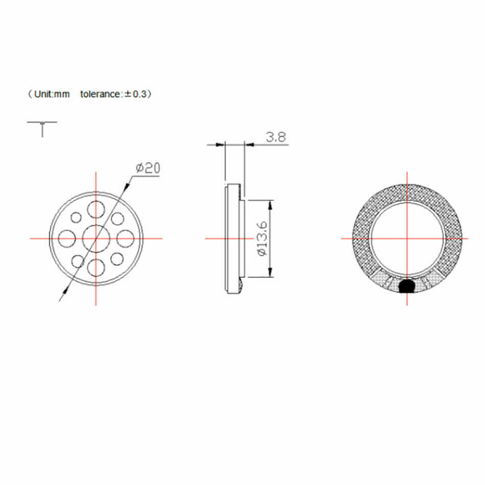 Round Speaker 8 Ohm/1W With Plug 15/18/20mm Diameter (2 pack)