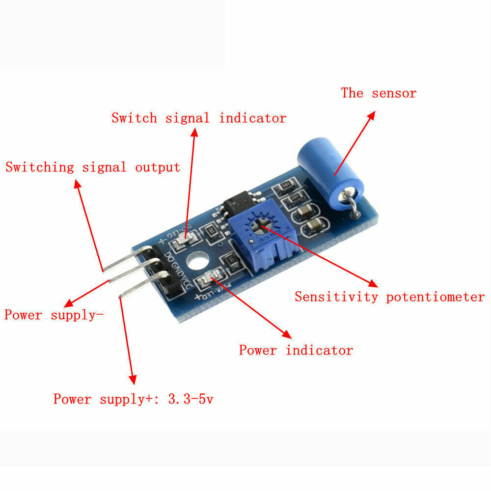 3.3-5V SW 420 Motion Tilt Sensor Vibration Switch Alarm Module Arduino