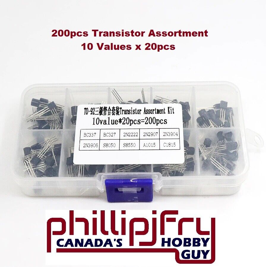 200PCS 10 Values PNP NPN Power Transistor Kit Assortment.